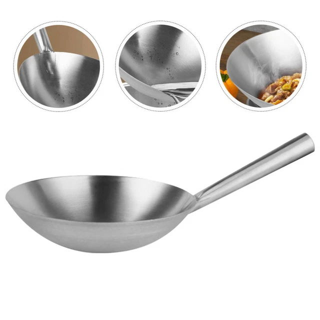 Sartén Wok sartén de acero inoxidable china Wok sartén de acero inoxidable