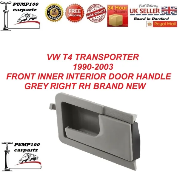 For Vw T4 Transporter 1990-2003 Front Inner Interior Door Handle Grey Right Rh