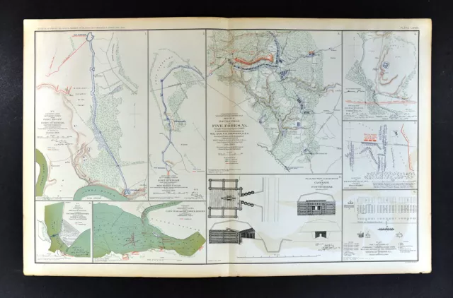 Civil War Map Five Forks Fort Burnham Cape Fear Bentonville North Carolina