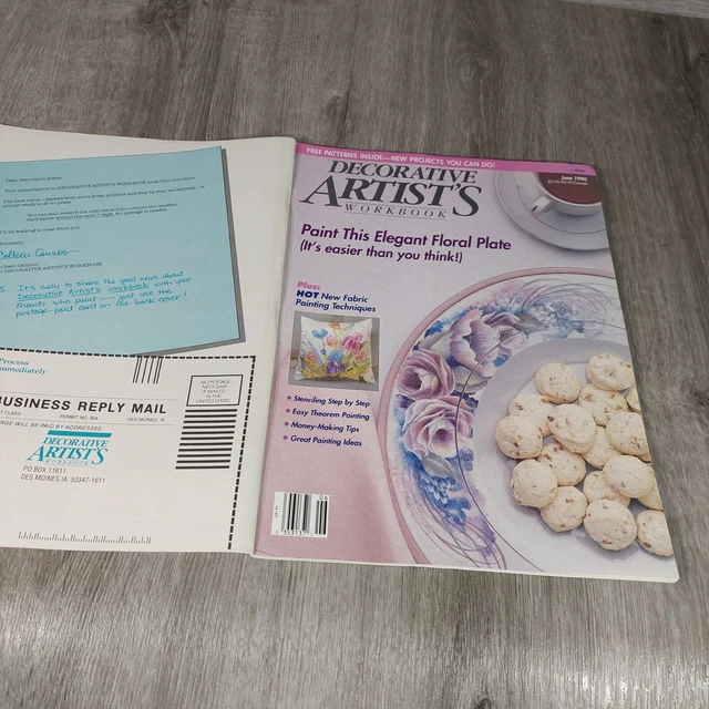 Libro de Trabajo de Artistas Decorativos Junio 1990 Pinta este Elegante Plato Floral
