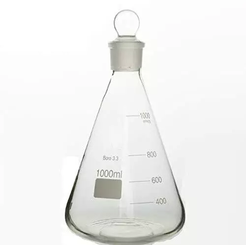 Rocwing Borosilicate 3.3 Glass Graduated Conical Erlenmeyer Flask with Stopper