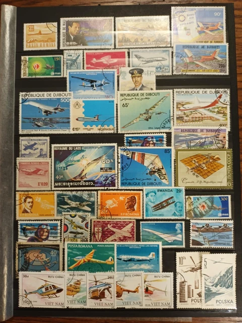 Lot de 42 Timbres Thématique "Avions" (THE 168)