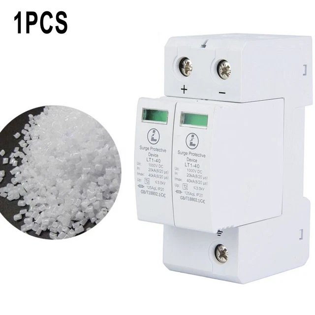 2P Solar PV Low Voltage DIN Rail Arrester Surge Protector DC1000V,20KA-40KA
