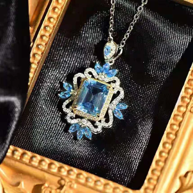 Gorgeous Women Cubic Zirconia Necklaces Pendants 925 Silver Filled Jewelry Gifts
