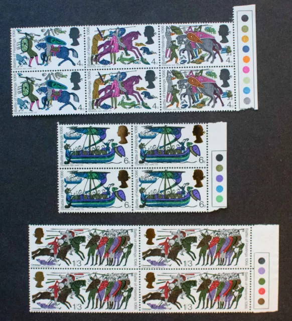 GB QEII 1966 Battle of Hastings (Ord) MNH Traffic Light Blocks