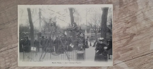Carte Postale Ancienne Paris Vécu Aux Champs Elysees La Balancoire