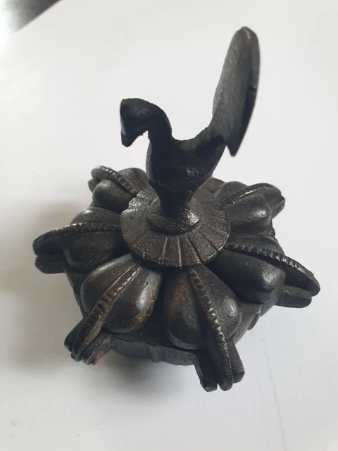 Boîte Kumkum Tikka Laiton Vintage Artisanale - Originale Années 50, Inde, Occasion