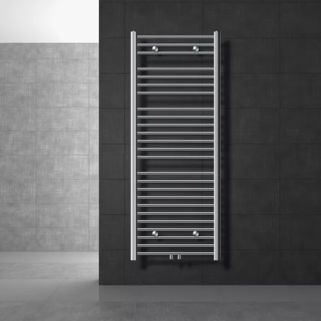 Radiateur sèche-serviette salle de bain acier chrome connexion central 60x150 cm