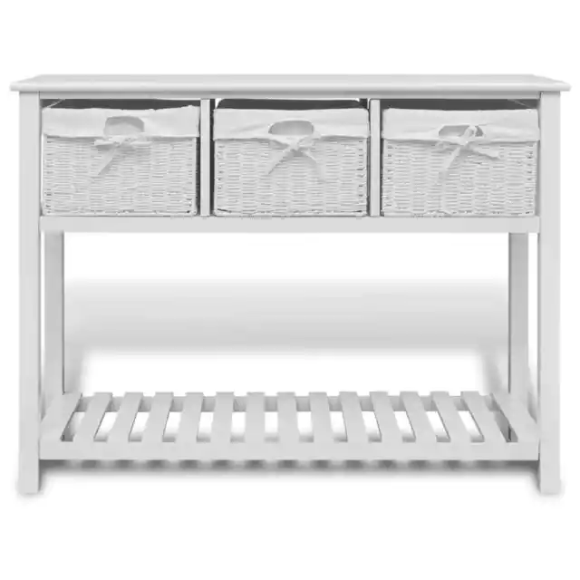 vidaXL Buffet Blanc Console Meuble de Rangement Table d'Appoint Chambre Maison 3