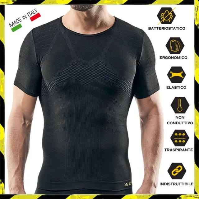 Maglia Termica Uomo Manica Corta Sport Lavoro Calcio Maglietta Intima Tecnica da