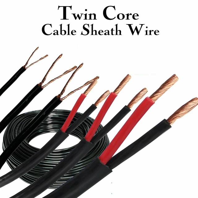 Twin Core Copper Battery Cable Red Black Insulated Sheath Automotive Solar Wire