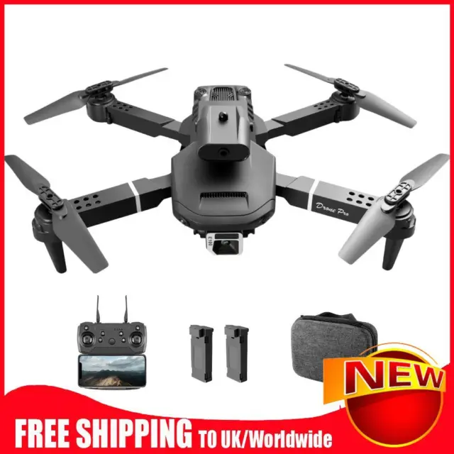 Foldable Drone 1080P HD Dual Camera FPV RC Quadcopter w/ 2 Battery (Black)