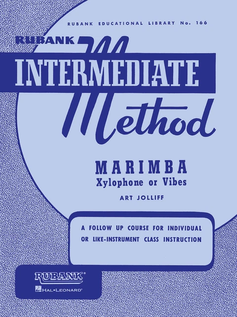 Rubank Intermediate Method for Marimba Xylophone or Vibes Music Lessons Book