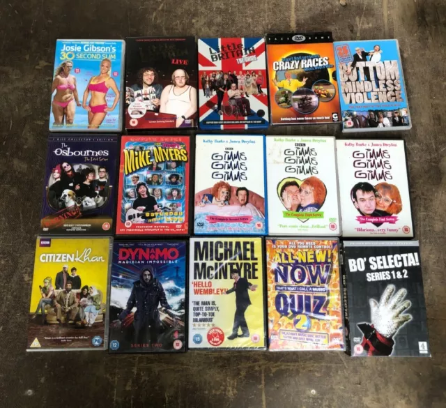 15 dvd of tv series comedy game and quiz dvd some new and sealed