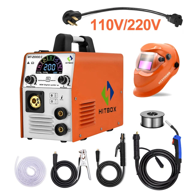 4 in1 MIG Welder 200A 110V 220V Inverter Gasless/Gas MIG MMA TIG Welding Machine