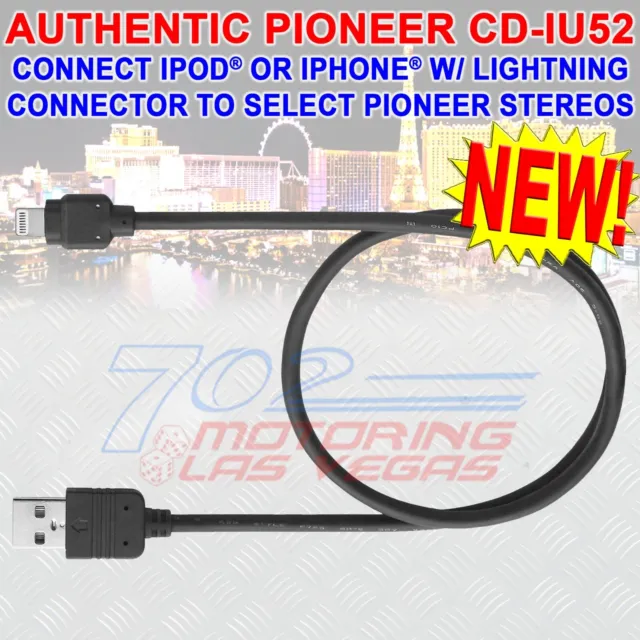 Authentic Pioneer Cd-Iu52 Connect Ipod® / Iphone®  Lightning To Select Pioneer