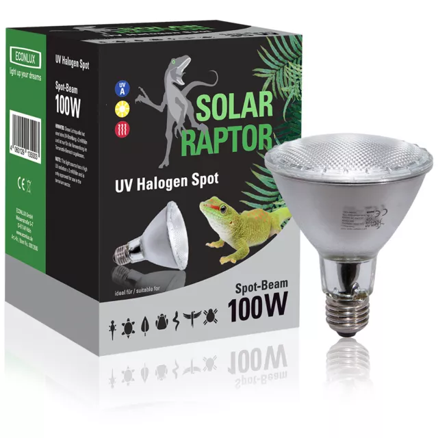 SolarRaptor UV Halogen Spot 100W PAR30 - Terrarien UV Beleuchtung