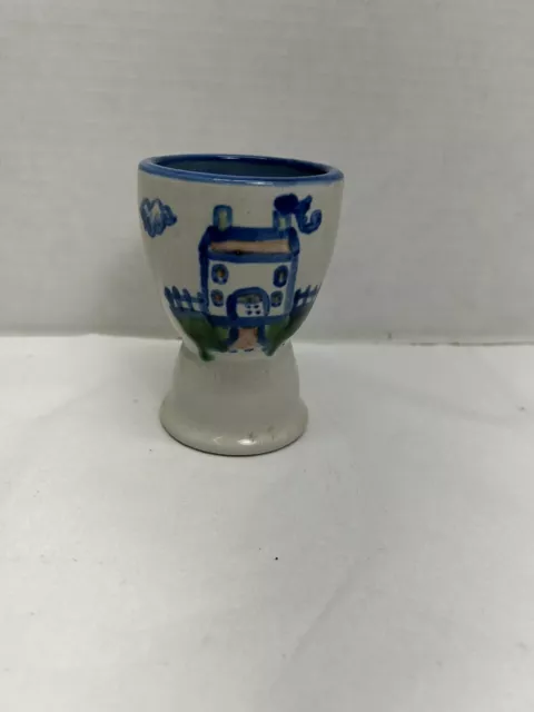 Vintage M A Hadley Pottery Stoneware Farmhouse Egg Cup