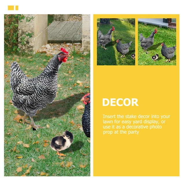 6 pcs easter chicken figurine Acrylic Backyard Patio Chicken Modeling Stake 2