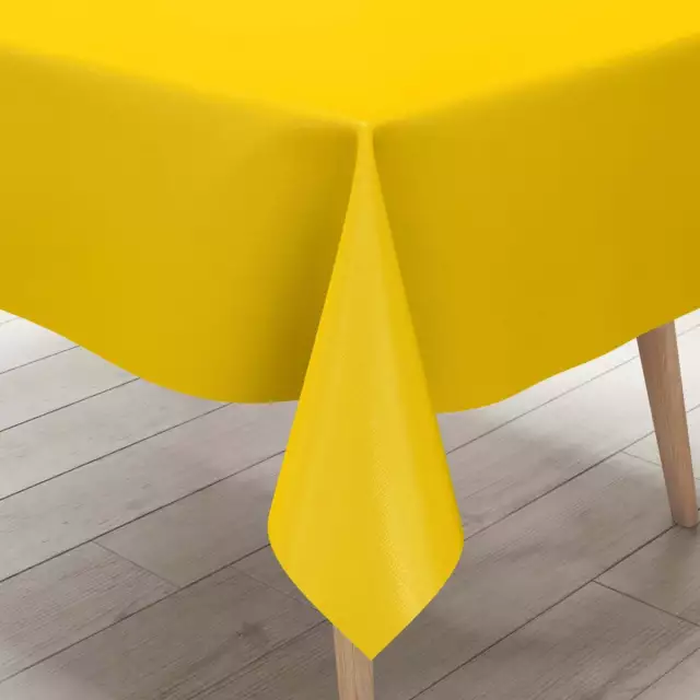 KEVKUS Nappe de Table en Toile Cirée uni 109 Couleurs Unie Jaune Carré Rond Oval