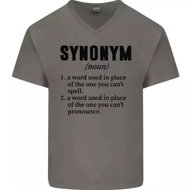 T-shirt da uomo scollo a V Synonym Funny Definition Slogan