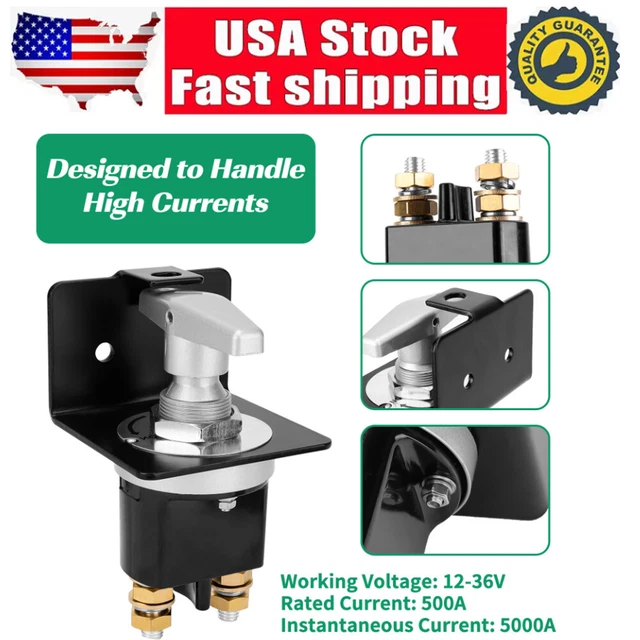 BATTERY DISCONNECT SWITCH 12V-36V 500A High Current Battery Cut Off ...