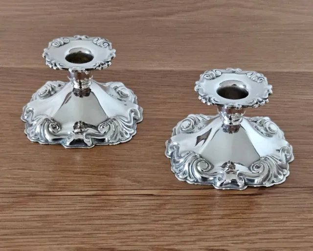 A Pair of beautiful Vintage Cohr Atla Denmark Candlesticks, silver-plated