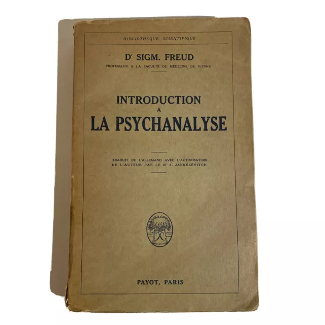 Sigmund Freud psychanalyse manuelle Introduction a la psychanalyse 1926