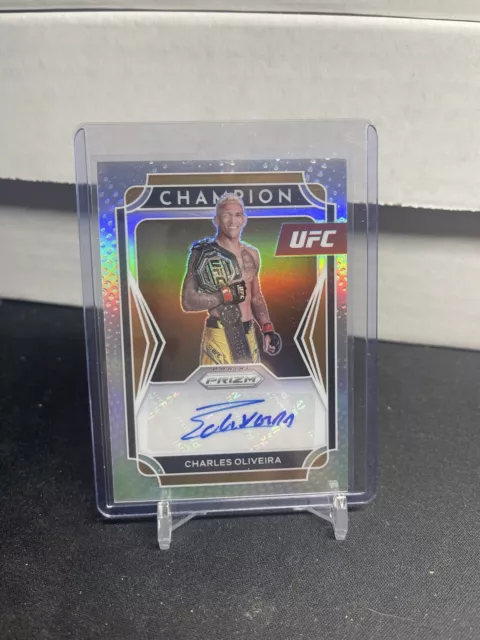 2022 Panini UFC Prizm CHARLES OLIVEIRA Silver Champion Prizm Refractor AUTO