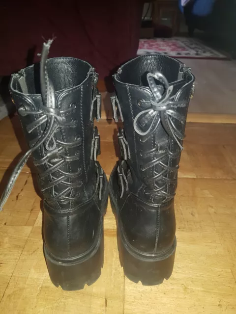KILLSTAR ANKLE BOOTS Spikes And Lacing Trim. size 7 ladies. Good ...