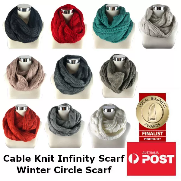Cable Knit Infinity Circle Loop Scarf Cowl Neck Snood Style Scarf