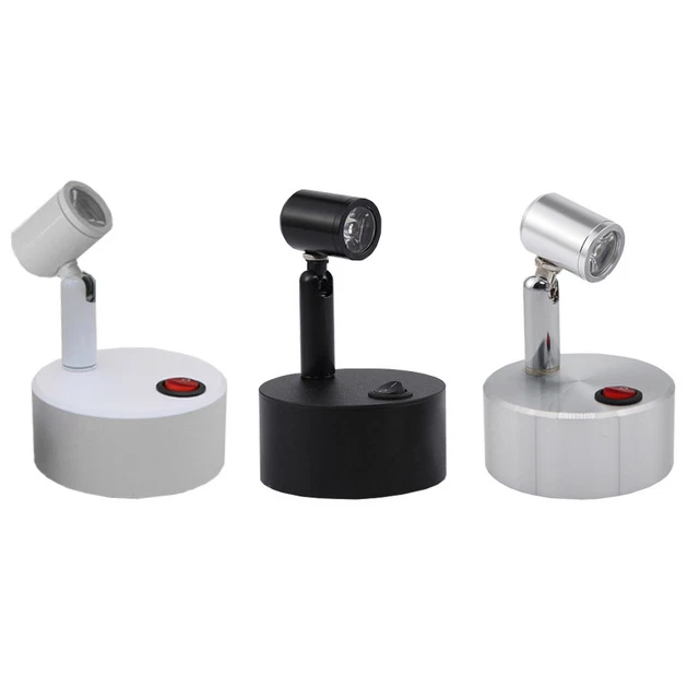 Led Lighted Button 3W LED PICTURE Light Battery-Powered Table Lamp Button Spotlight ...