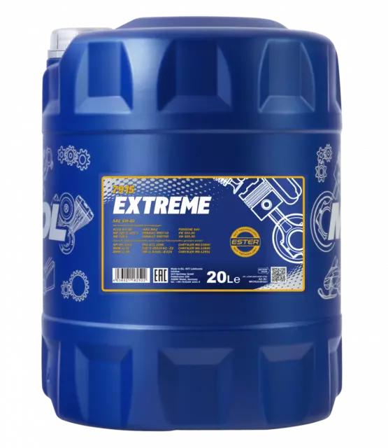 20 litri olio motore Mannol Extreme 5W-40 ACEA A3/B4 MB JASO MA2 VW PORSCHE