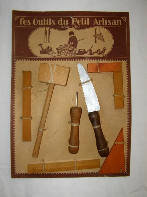 Jouets Loly – Panoplie Le Petit Artisan Années 50 – Outils De Menuisier En Métal Et Bois