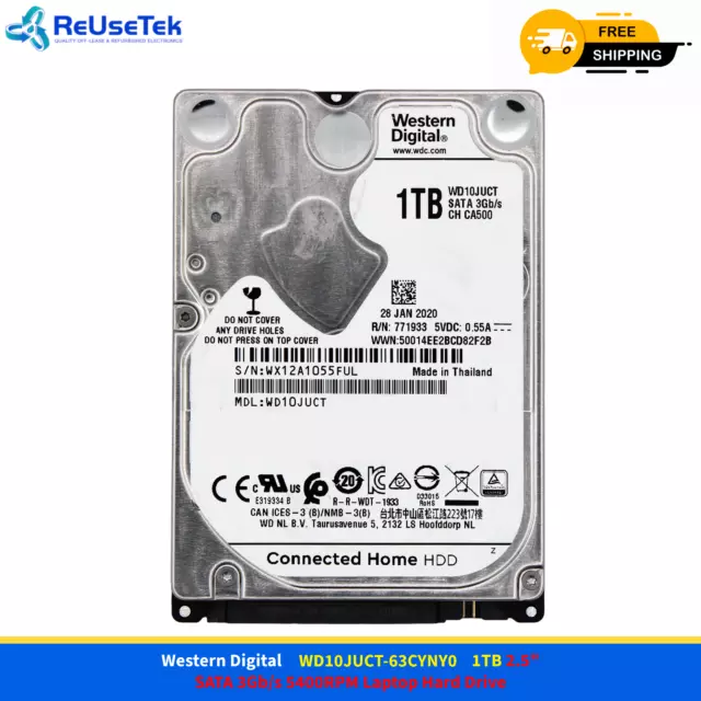 Western Digital WD10JUCT 1TB 2.5" SATA 3Gb/s 5400 RPM 16MB Laptop Hard Drive