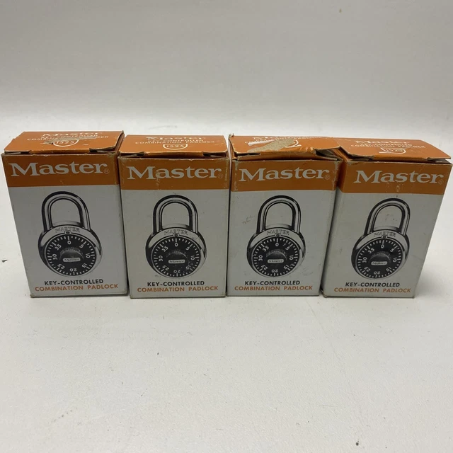 Lot 4 Master Locks 1525 Padlocks Key-Controlled Combination V67 Key Not Included