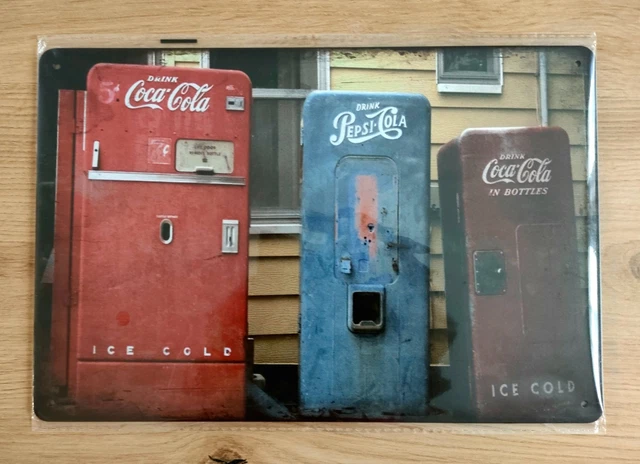 Plaque émaillée en métal, bombée et relief Coca Cola 20 x 15