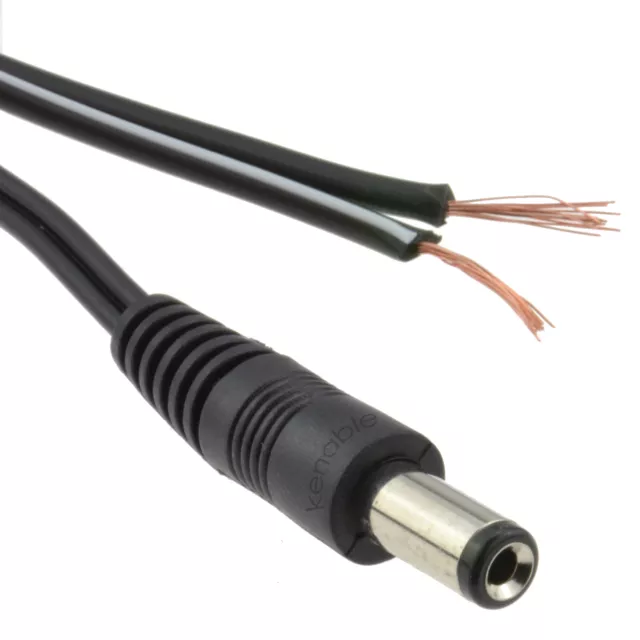 2.1mm x 5.5mm Male DC Plug to Bare Ended Power Cable 1.5m/2m/3m/5m