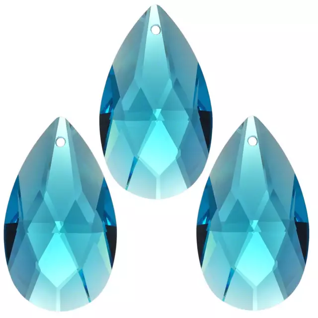 8x Cristal " Salzbourg Amande " 38mm Aquamarine ~ Turquoise K9 ~ Lustre