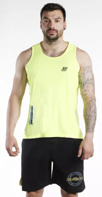 Fitwise Men's Top  Vest Sleeveless TShirt Summer Training Shirts Yellow