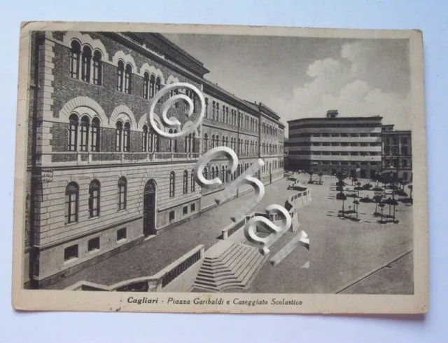 Cartolina Cagliari - Piazza Garibaldi 1948.