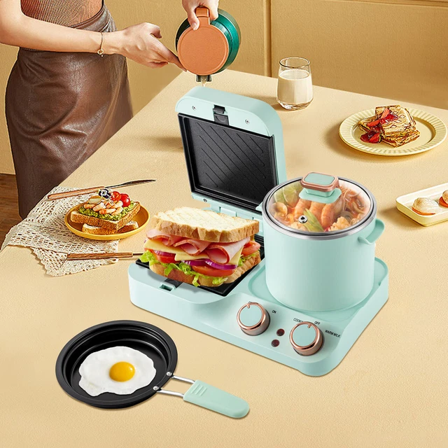 Non-stick Breakfast Station 3 in 1 Household Breakfast Maker Frying Pan Soup Pot