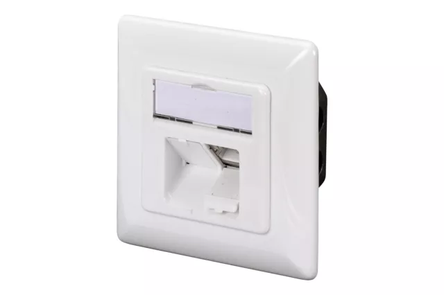 DIGITUS CAT 6 Wall Outlet Flush Mount, White Cat 6 - Embedabble Mounting - Horiz