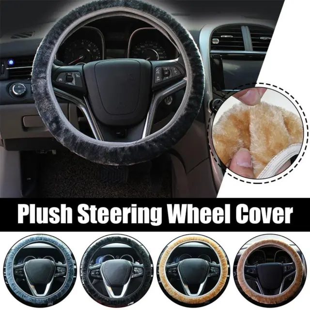 Fluffy Plush Soft Warm SUV Car Steering Wheel Cover Universal Accessories 2024