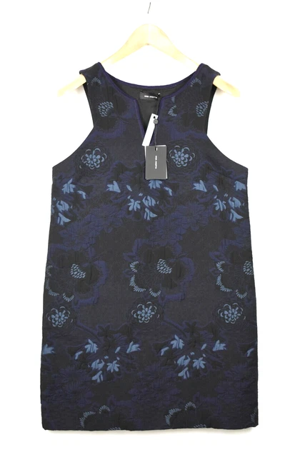 Cop Copine Takeda Robe Femmes Ue 40 Épais sans Manche Bleu Marine Fleur Imprimé