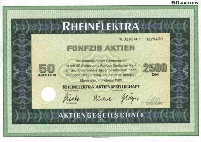 Rheinelektra 1983 Mannheim Schuckert Heidelberg RWE Essen 2500 Lahmayer Homburg