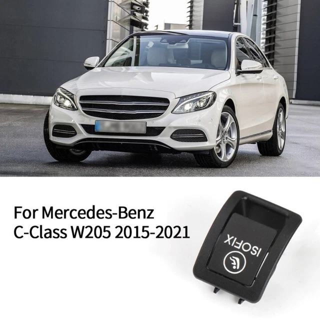 BLACK Rear Child Seat Safe Anchor ISOFix Cover For Mercedes C-Class W205, C300