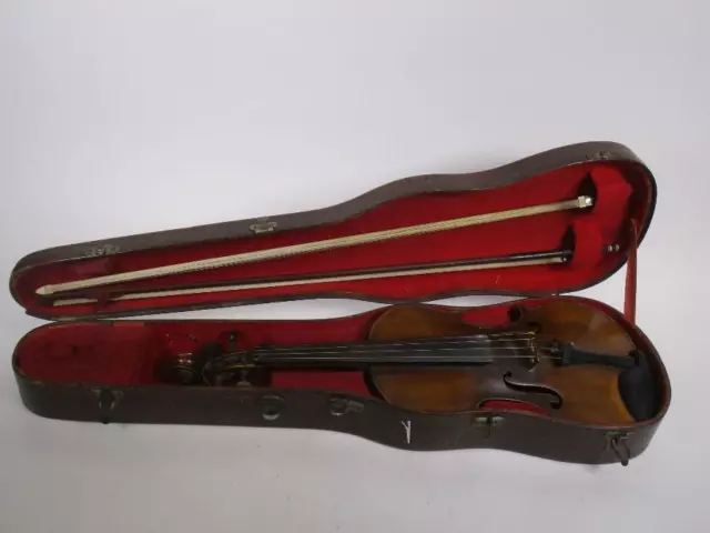 Alte 4/4 Geige, Violine, Georg Kloz Mittenwald, ~60 cm + Geigenkasten   1G6437