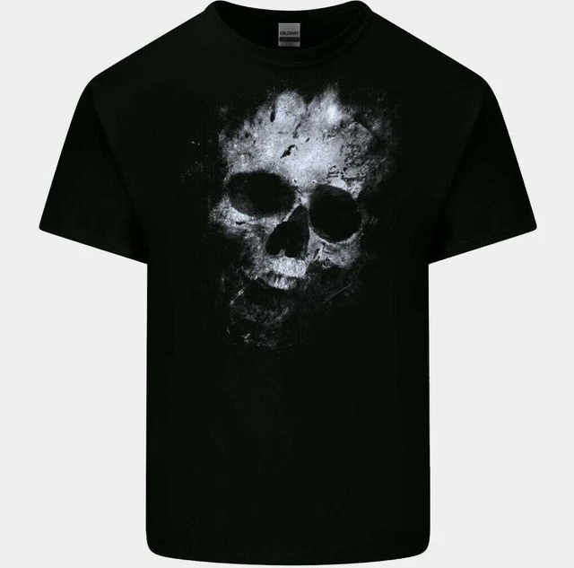 Terror Skull T-Shirt Mens Gothic Biker Heavy Metal Rock Music Motorbike Tee Top