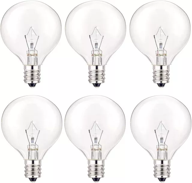 25 Watt Wax Warmer Bulbs, Light Bulbs for Full Size Scentsy Warmer, 6 Packs E12